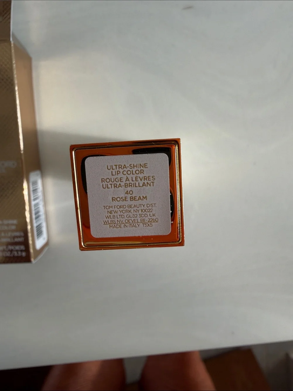 Tom Ford Lip Color in Rose Beam with Gold-Trim White Case